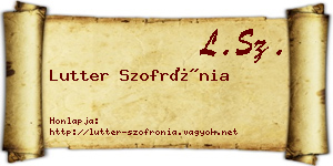 Lutter Szofrónia névjegykártya